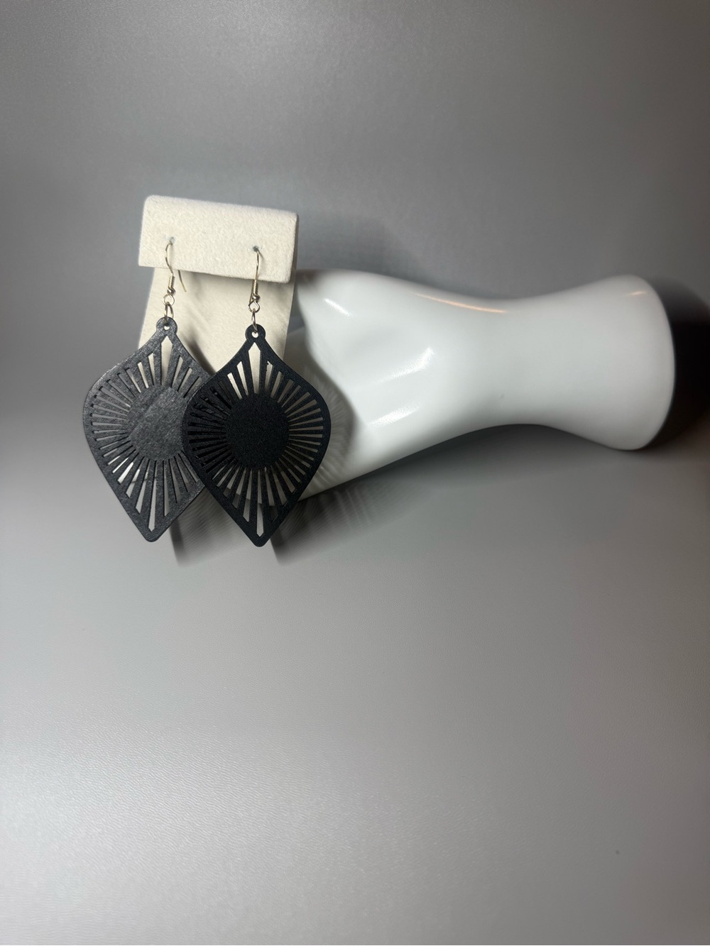 Black Radiant Cutout Drop Earrings - Women Jewelry